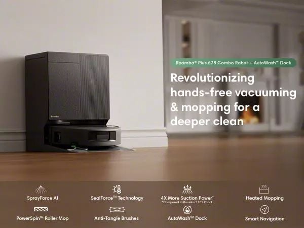 Roomba® Plus 678 Combo robot + AutoWash™ dock